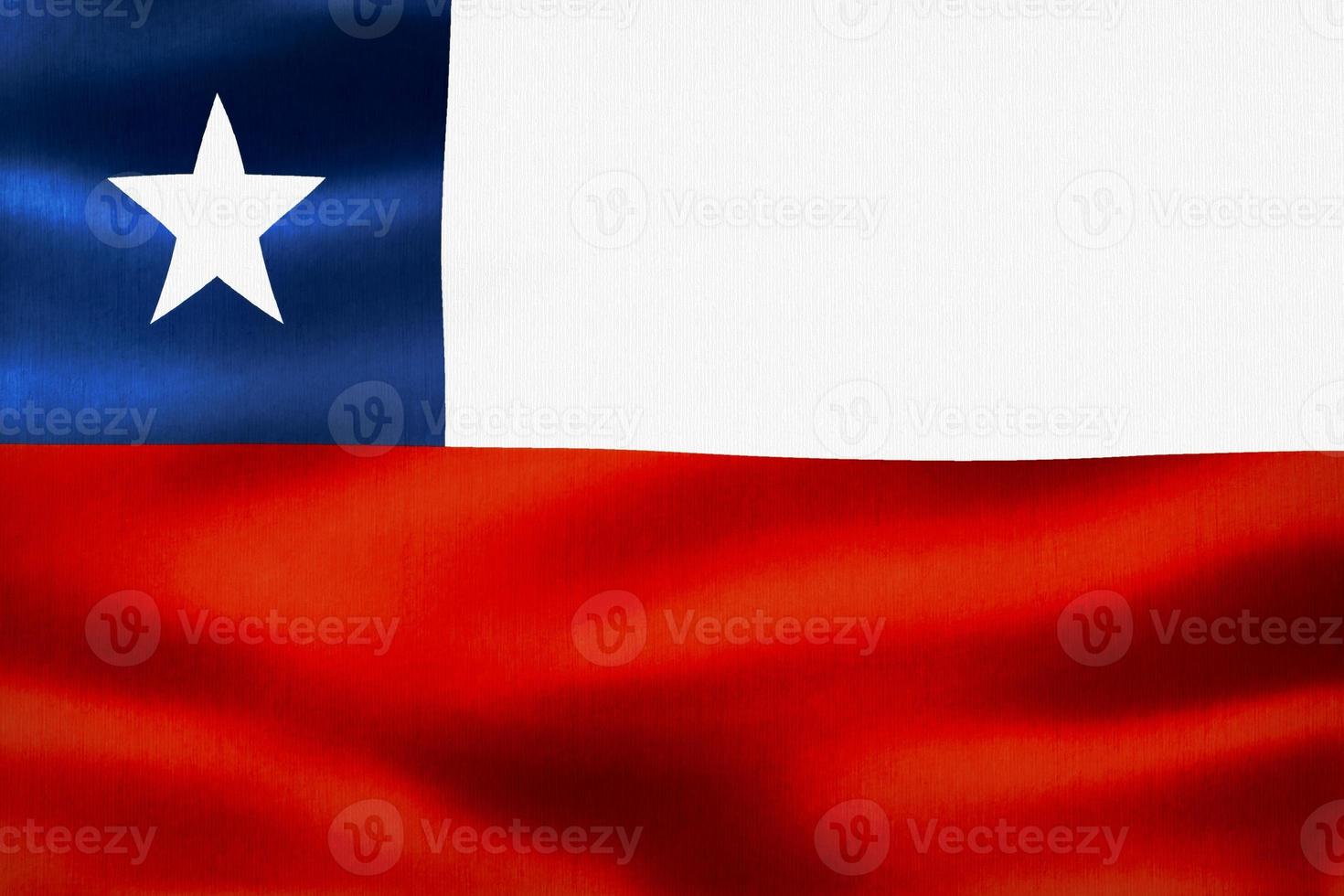 bandeira do chile - bandeira de tecido acenando realista foto