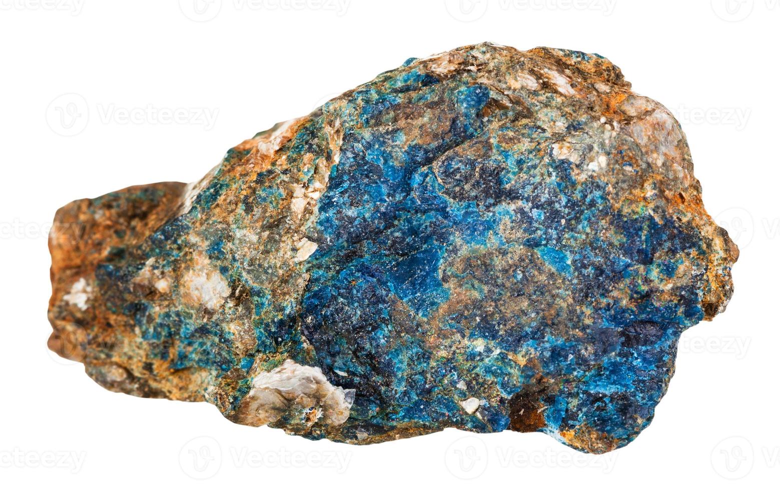peça do azul lazulita mineral pedra dentro moscovita foto