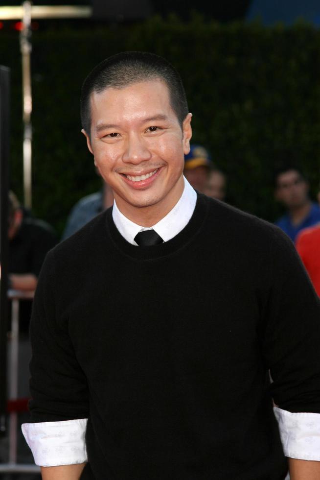 reggie Lee A chegar às trópico trovão pré estreia às a manns Vila teatro dentro Westwood agosto 11 20082008 foto