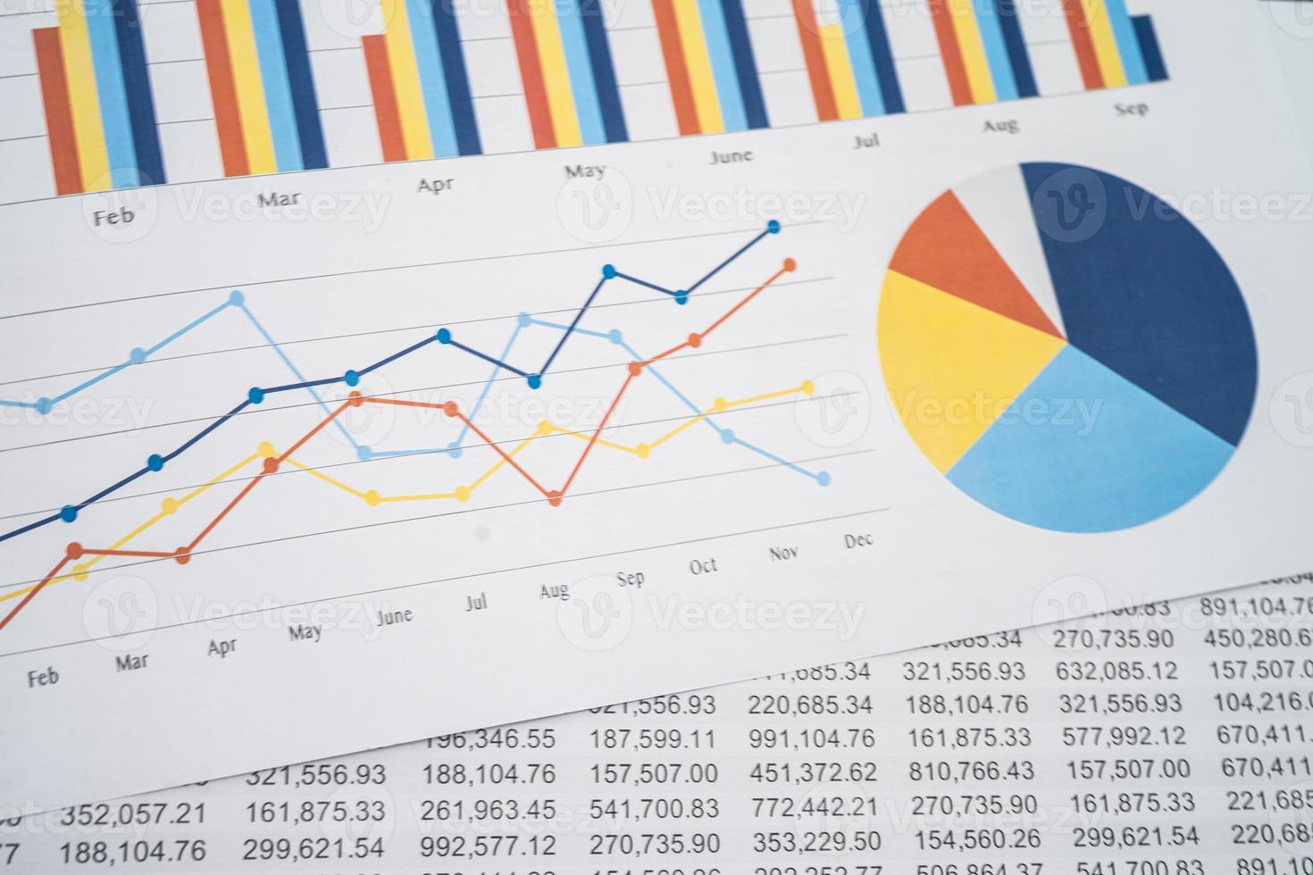 gráfico ou papel quadriculado. financeiro, conta, estatísticas e conceito de dados de negócios. foto