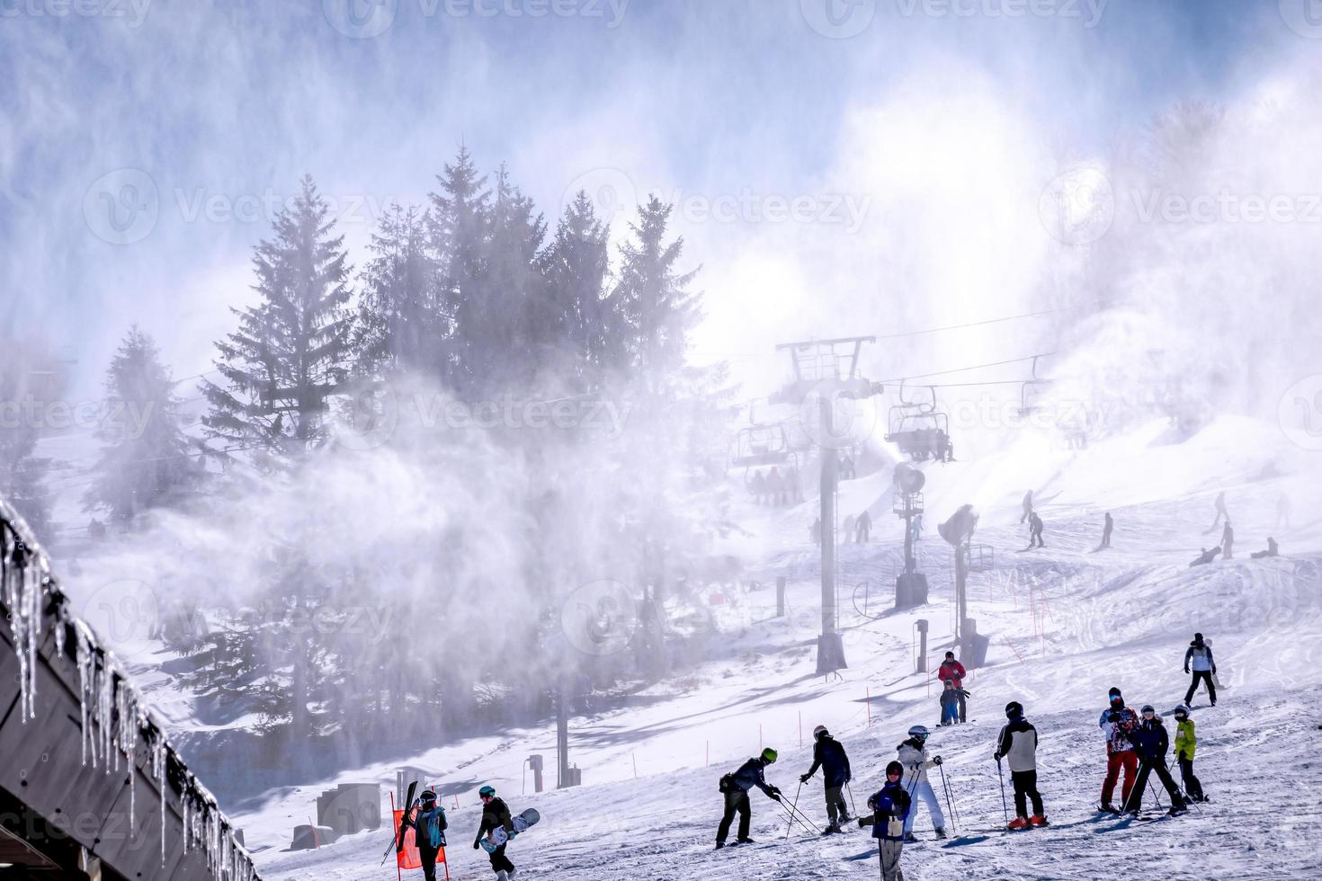 inverno e neve cenário perto faia montanha norte carolina foto