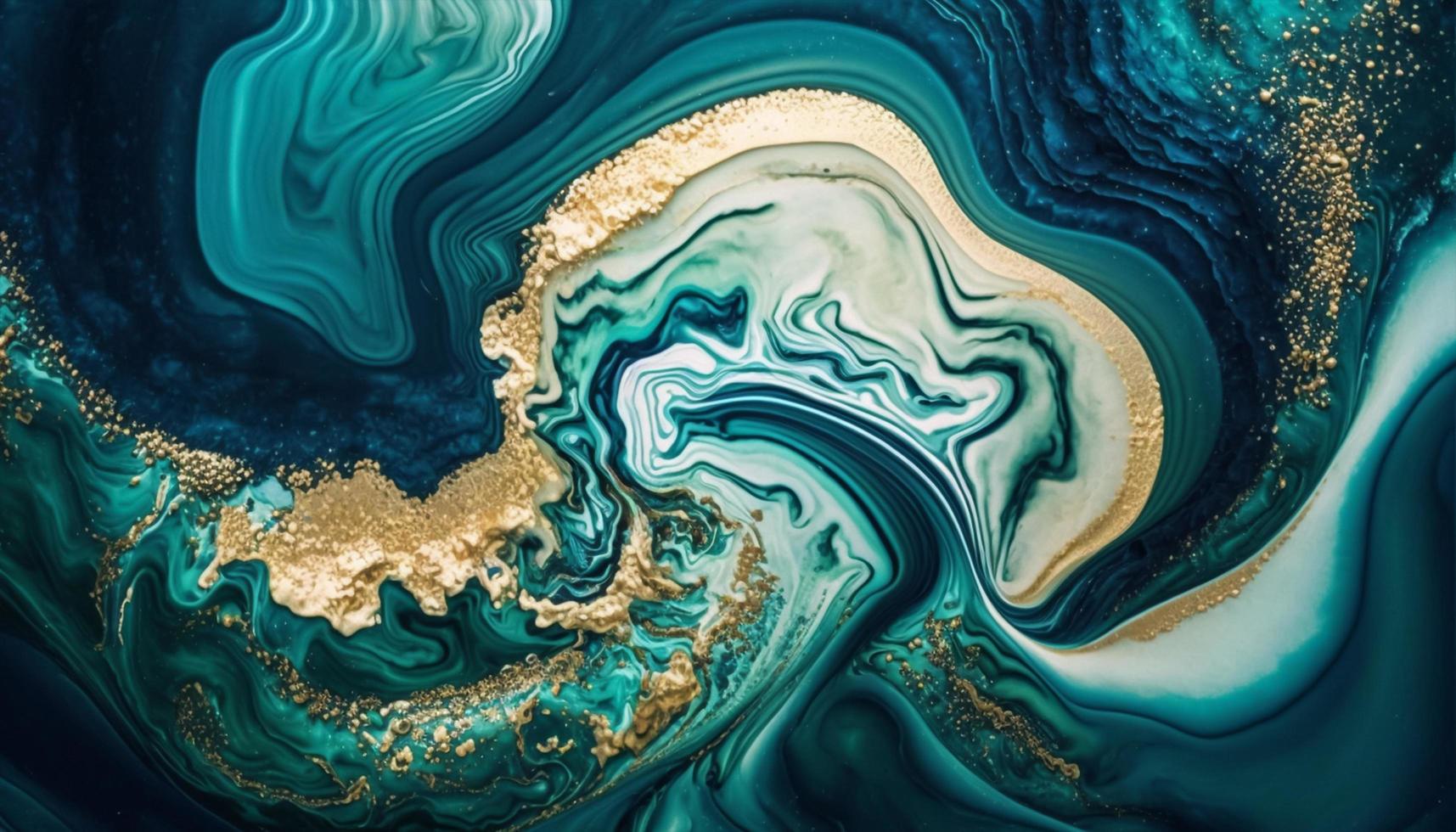 marmorizado azul e ouro oceano arte inspirado de oceano ondas foto