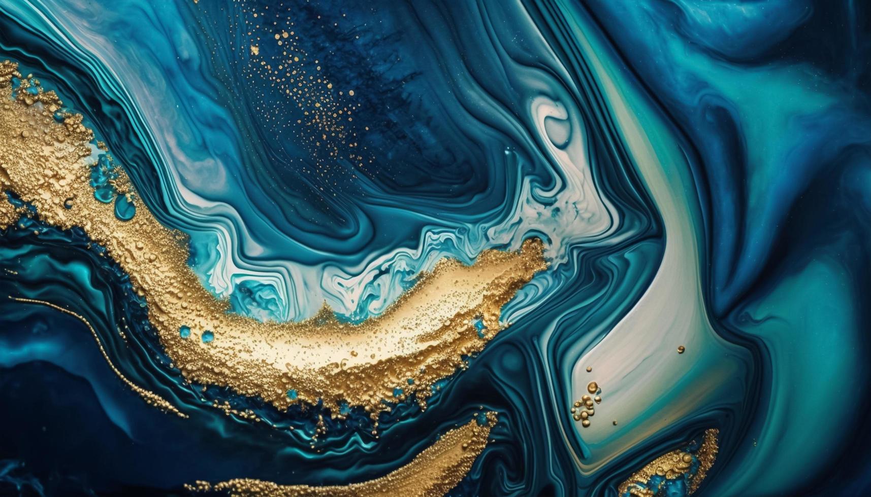 marmorizado azul e ouro oceano arte inspirado de oceano ondas foto