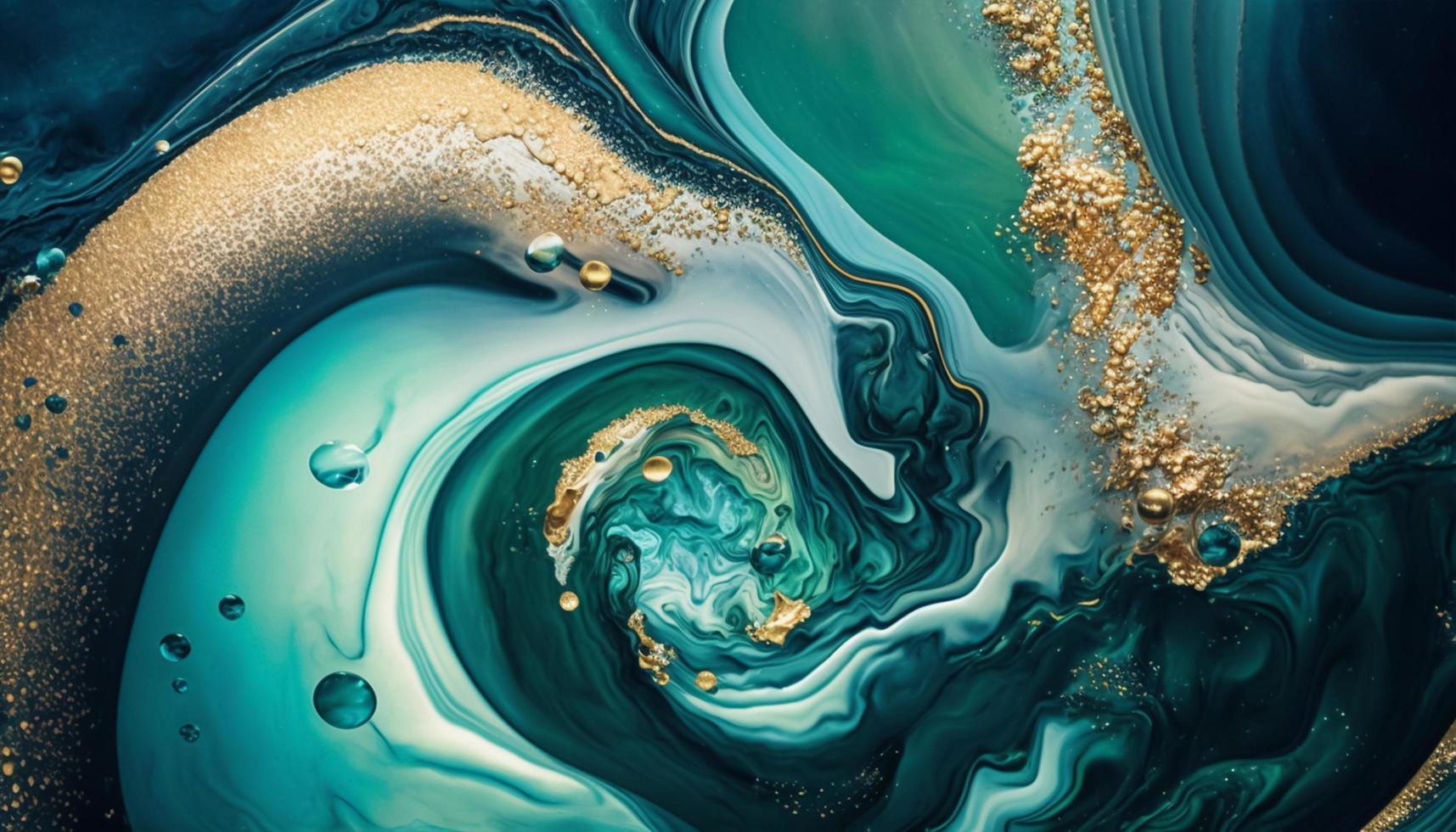 marmorizado azul e ouro oceano arte inspirado de oceano ondas foto