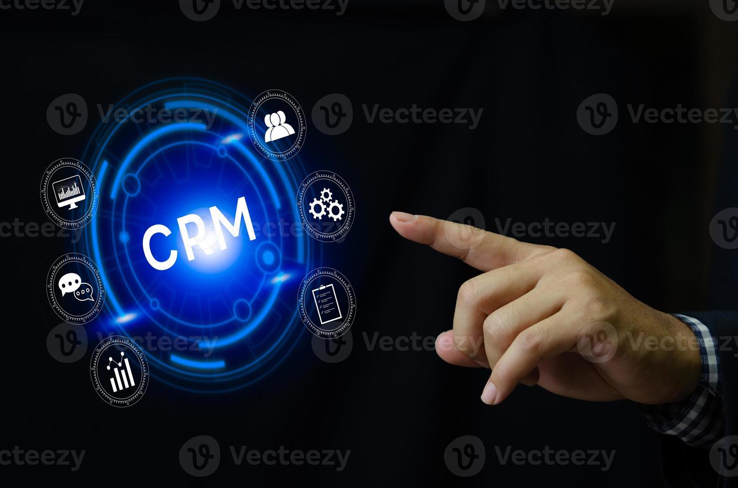 crm cliente relação gestão o negócio marketing Internet tecnologia virtual. foto