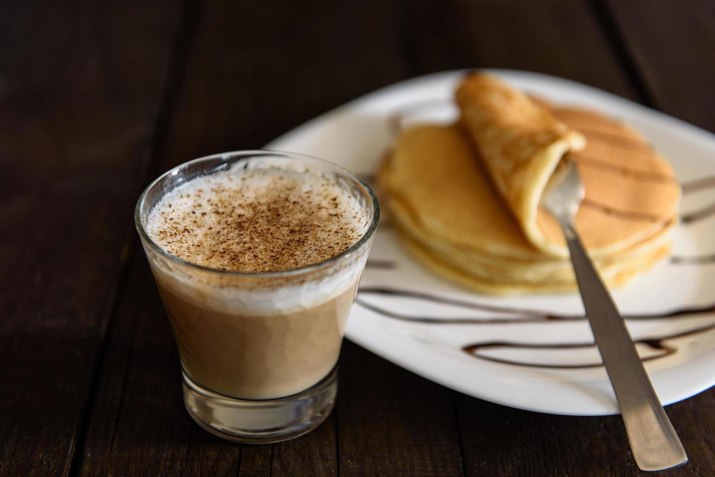 panquecas com cappuccino foto