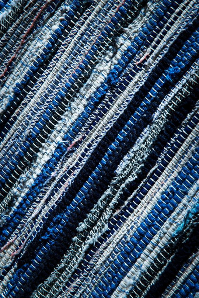 textura de tecido azul e branco foto
