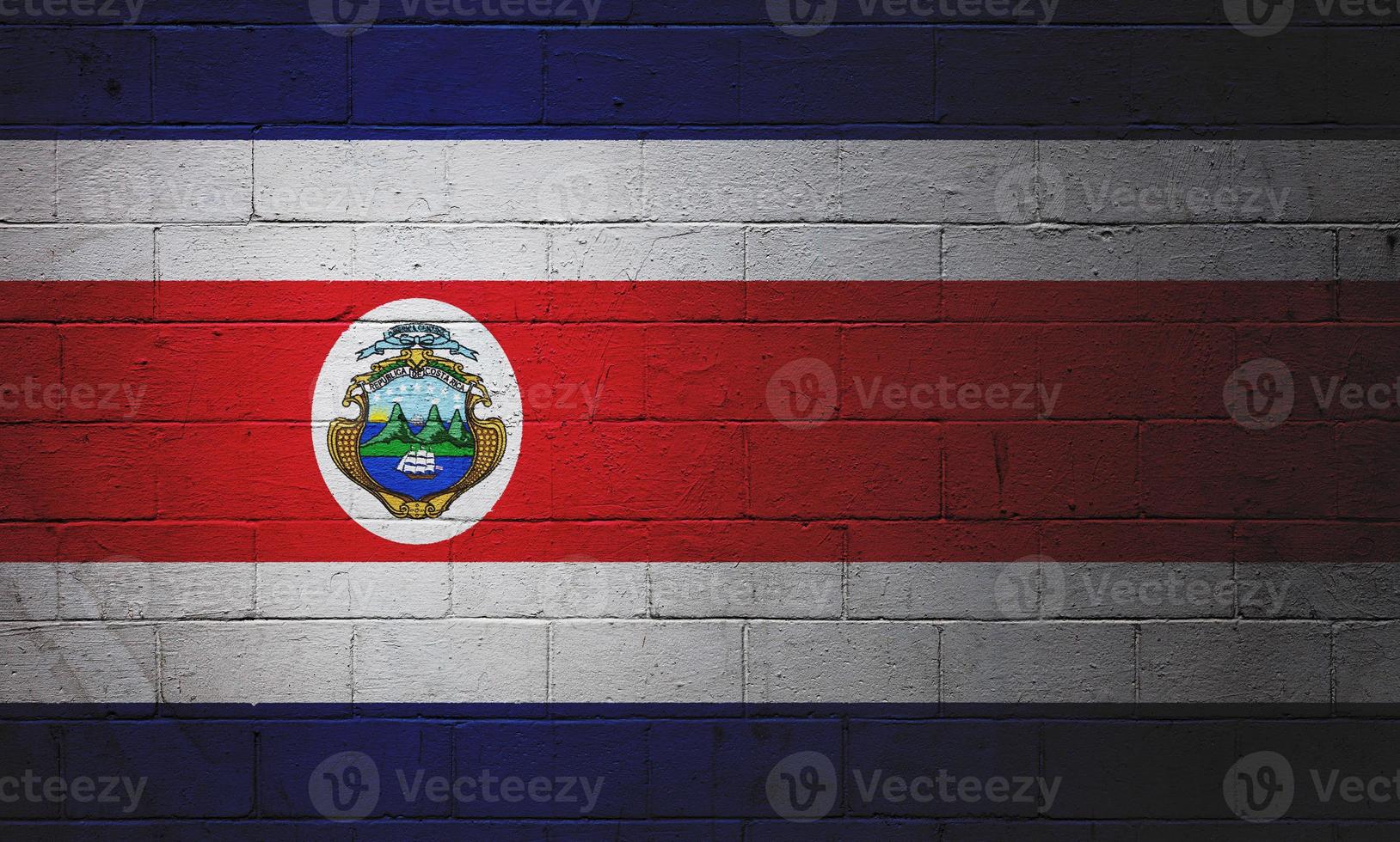 bandeira do costa rica pintado em uma parede foto