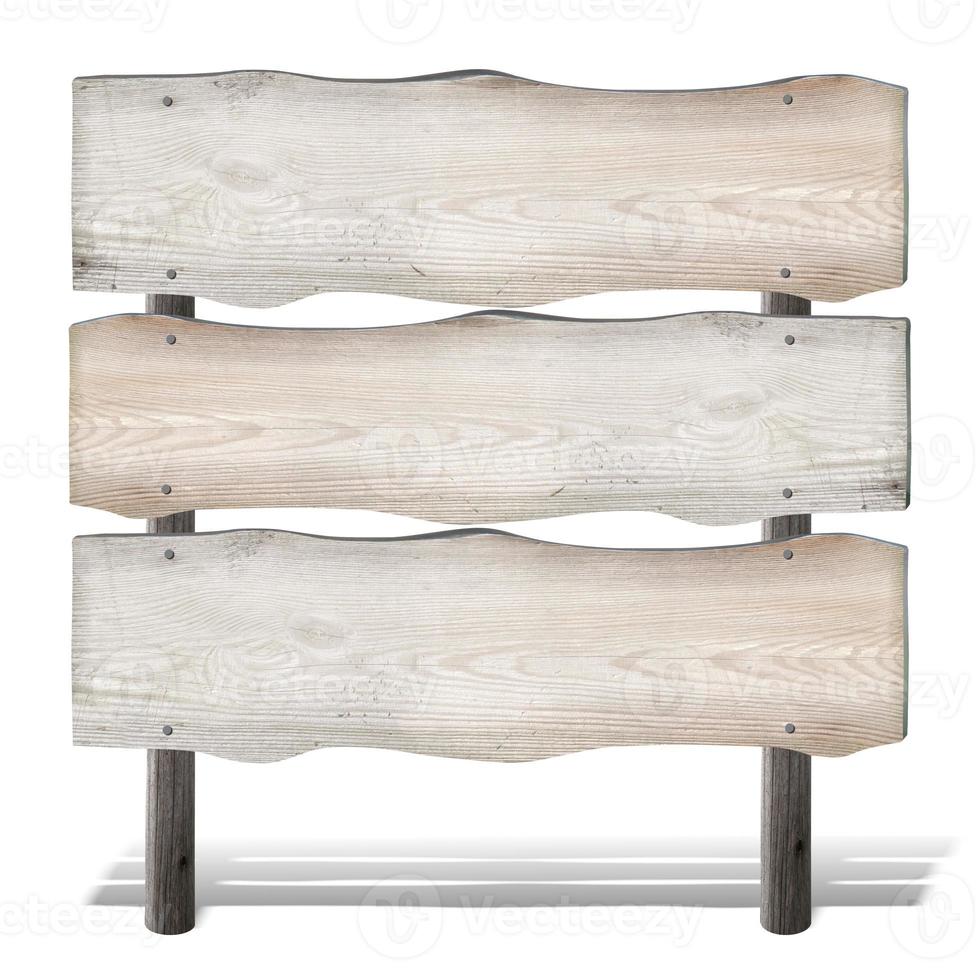 esvaziar de madeira borda com três mesas em branco fundo foto