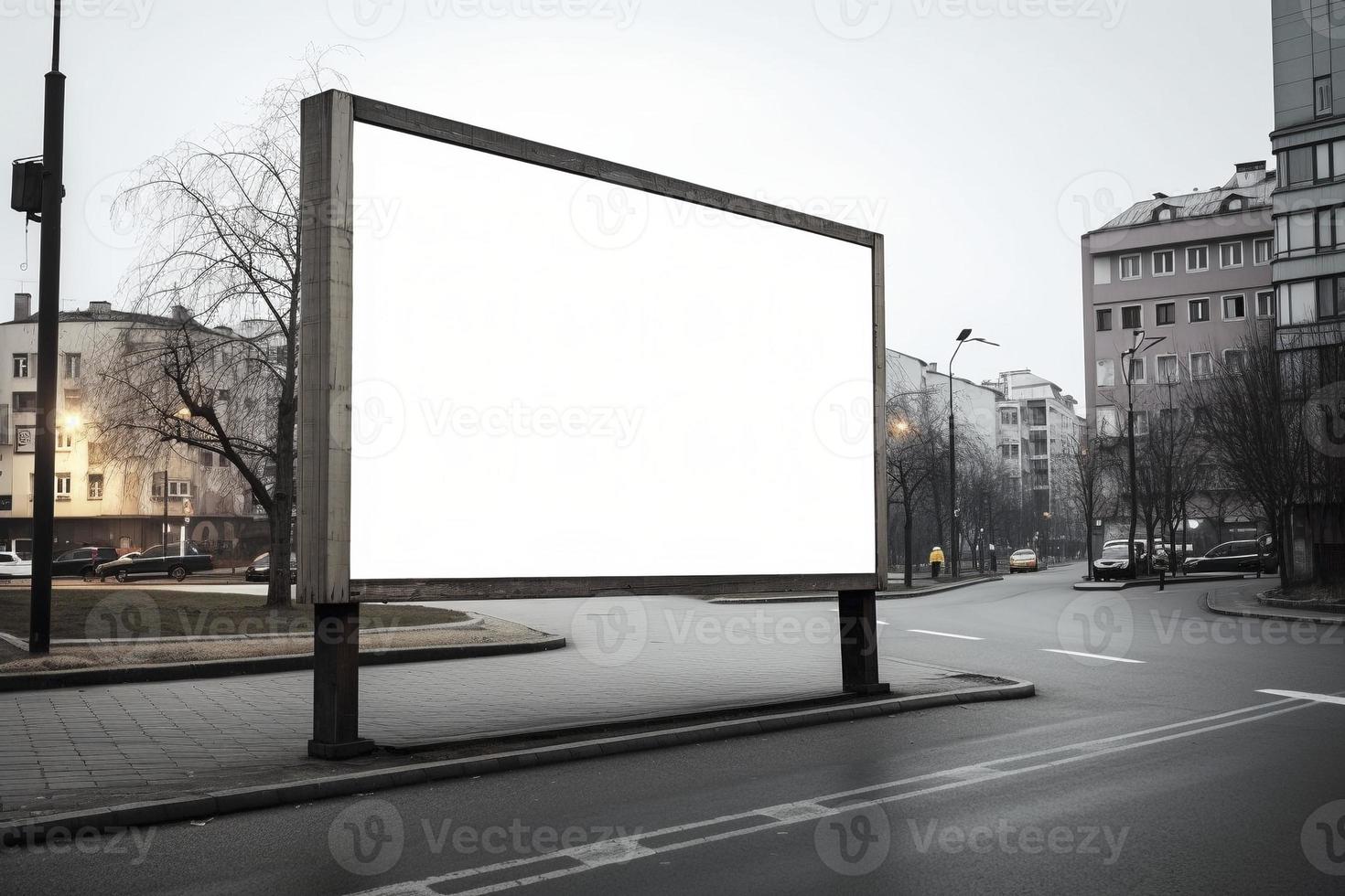 esvaziar Painel publicitário em a rua, criada com generativo ai foto