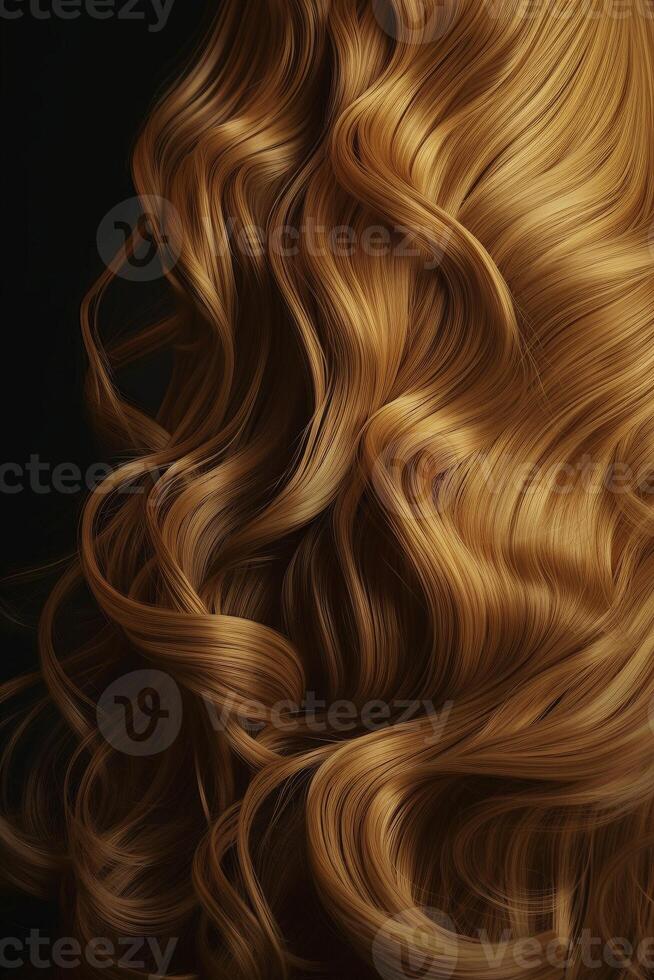 lindo dourado cabelo fundo, criada com generativo ai foto