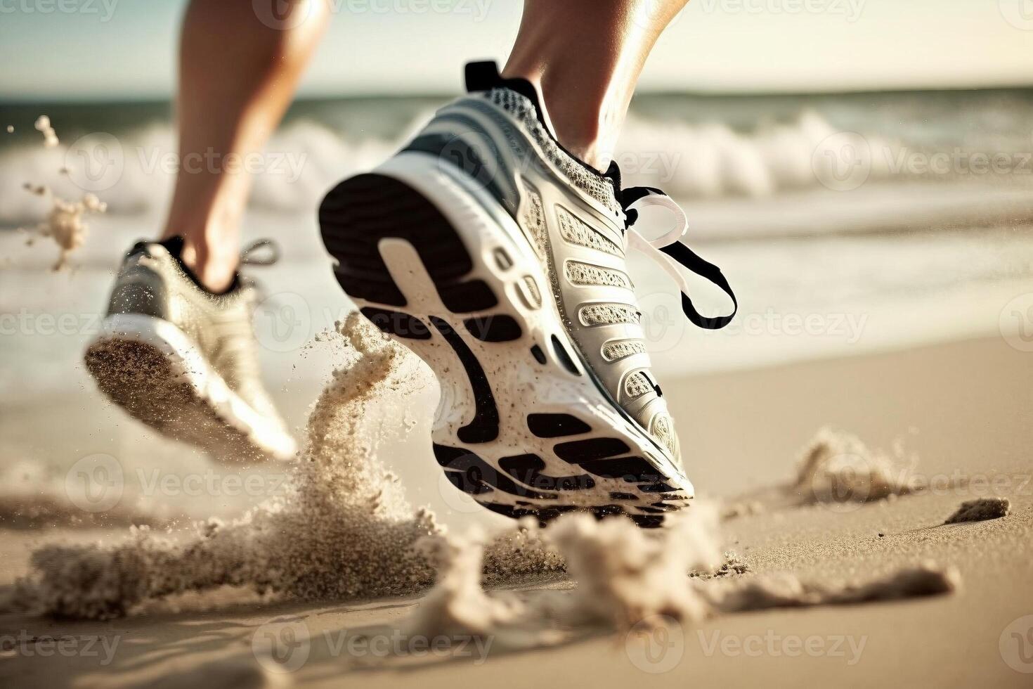 corrida às a de praia traseiro visualizar, criada com generativo ai foto