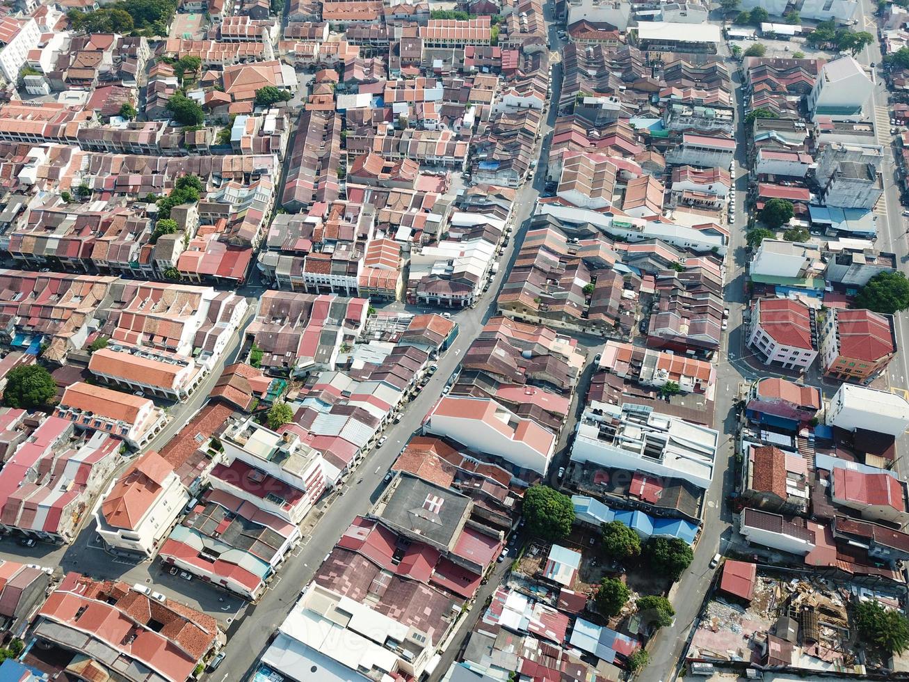 aéreo Visão telhado do georgetown. Menos carro movimento foto