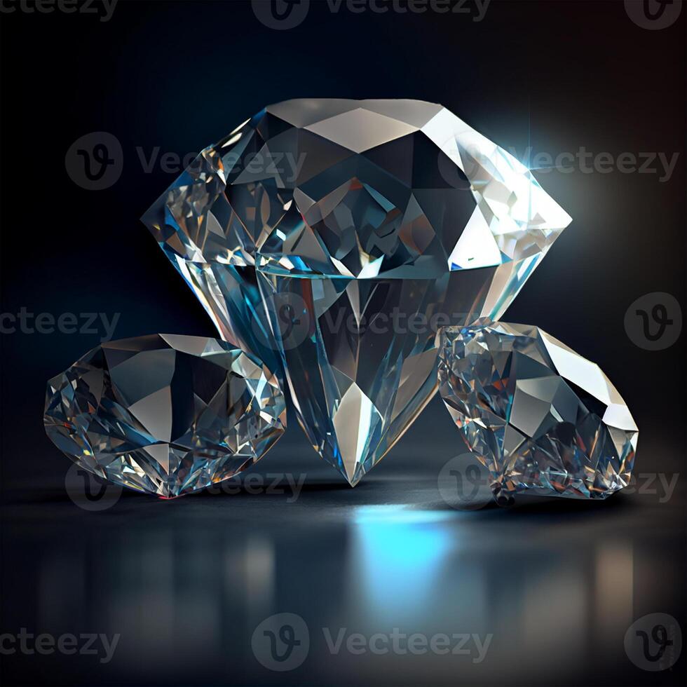 diamante cristal gema refletir borrão fundo - ai gerado imagem foto