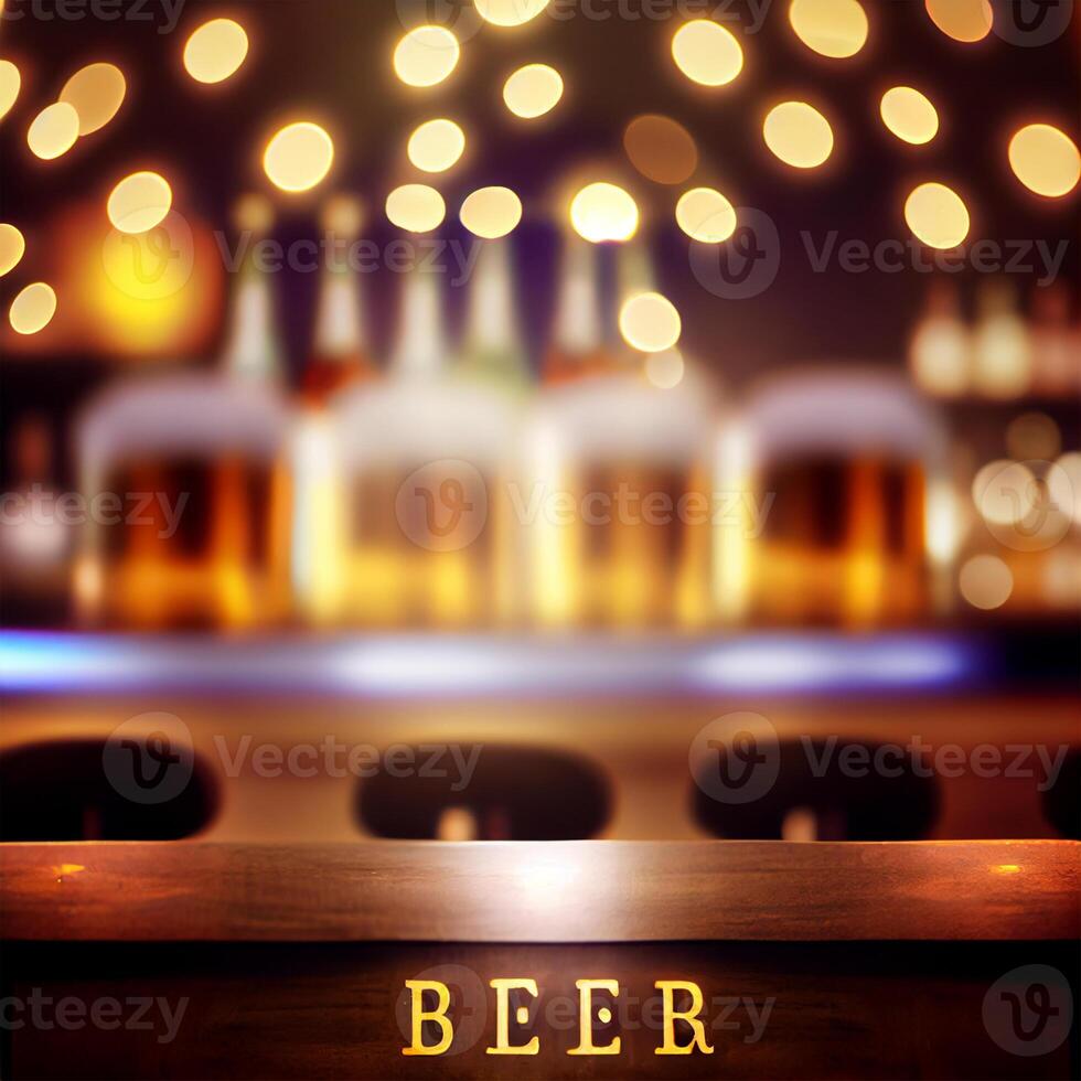 Cerveja restaurante bar, Barra mesa, borrado fundo - ai gerado imagem foto