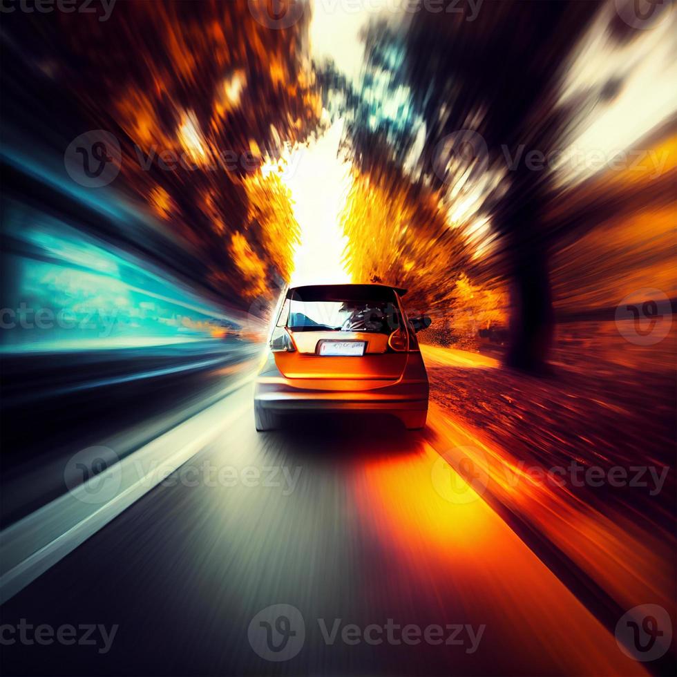 carro corrida às Alto velocidade, borrado fundo - ai gerado imagem foto