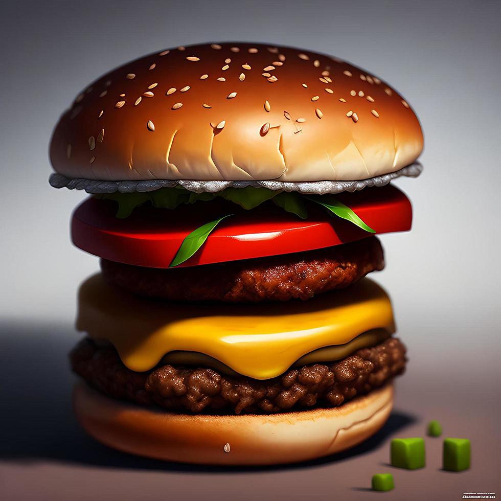 realista 3d hamburguer imagem foto