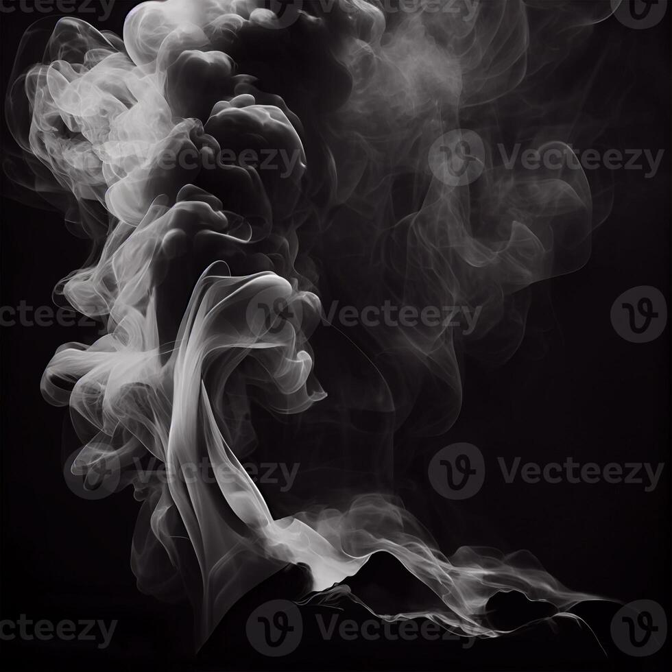 Grosso branco fumaça em uma Sombrio fundo - ai gerado imagem foto