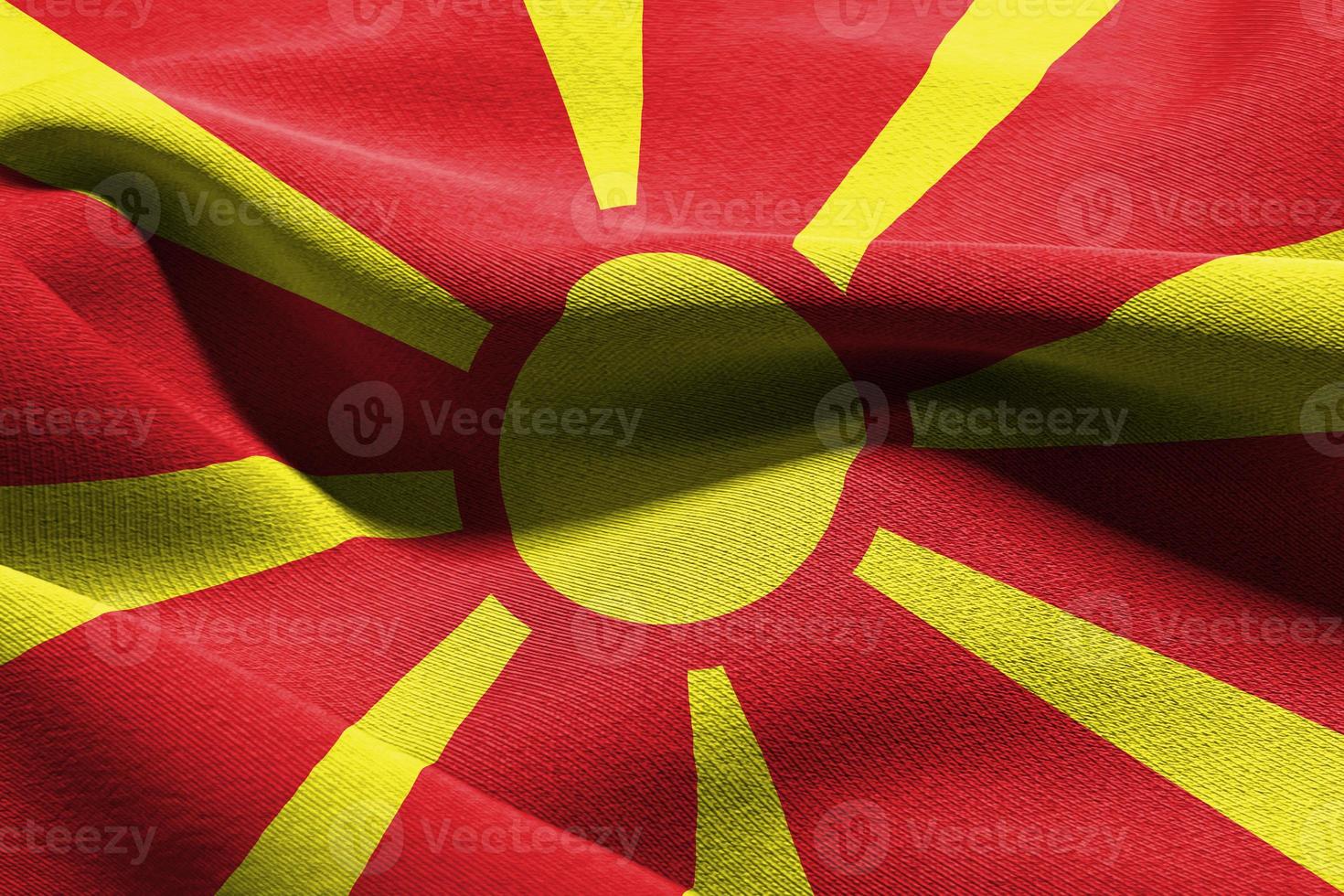 3d ilustração fechar-se bandeira do norte Macedônia foto
