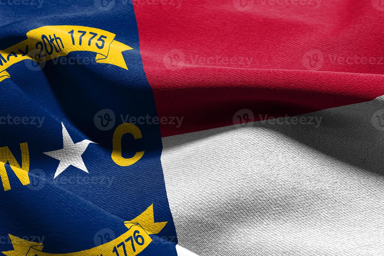 3d ilustração bandeira do norte carolina é uma Estado do Unidos Estado foto
