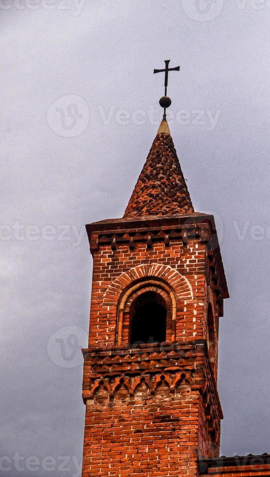 topo do a tijolo campanário foto