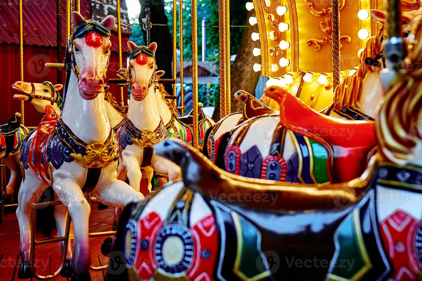 cavalo carrossel às diversão parque foto