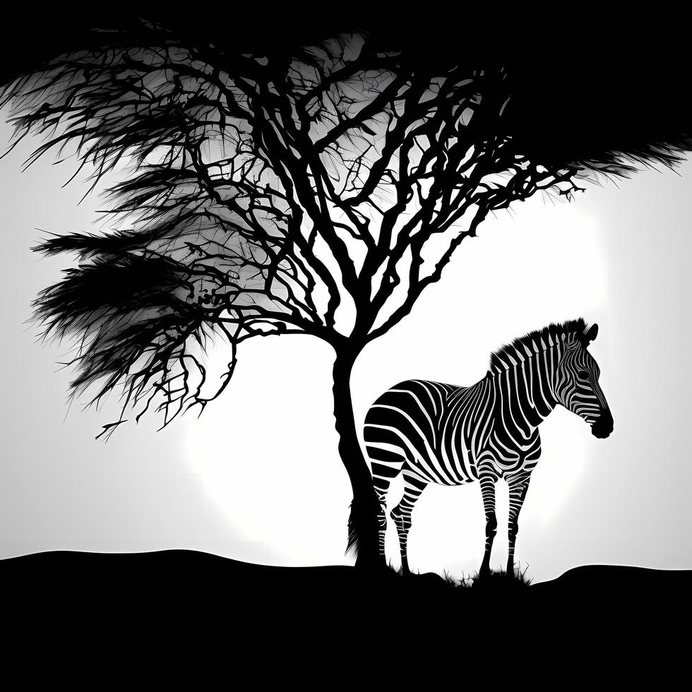 zebra silhueta ai gerado foto