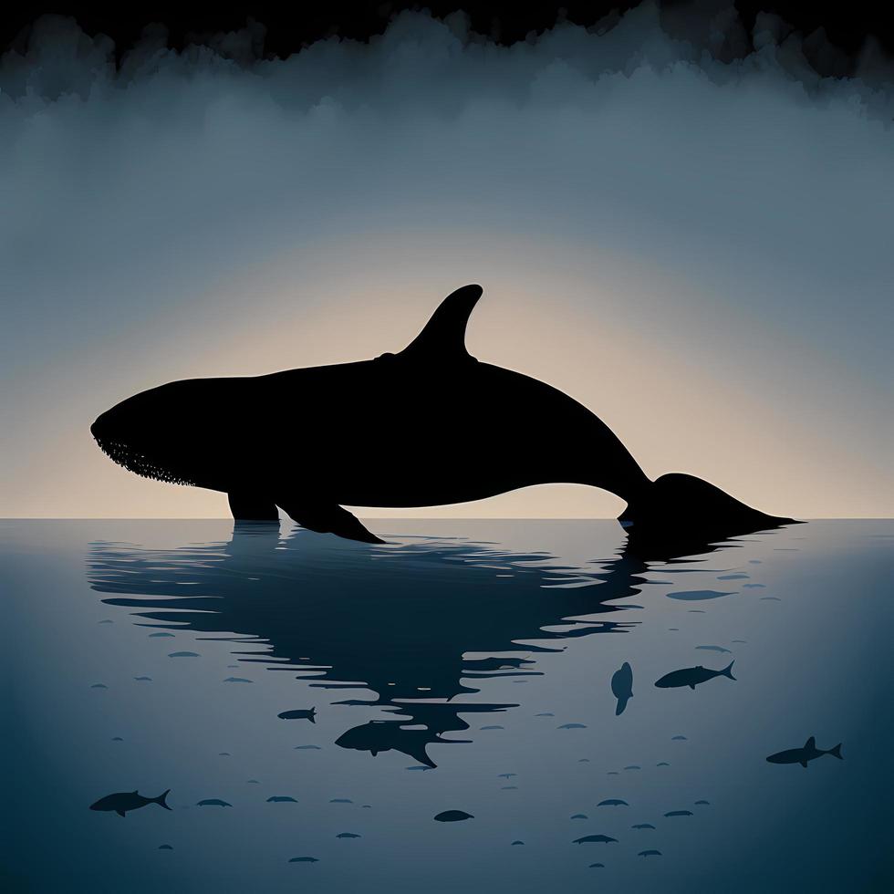 baleia silhueta ai gerado foto