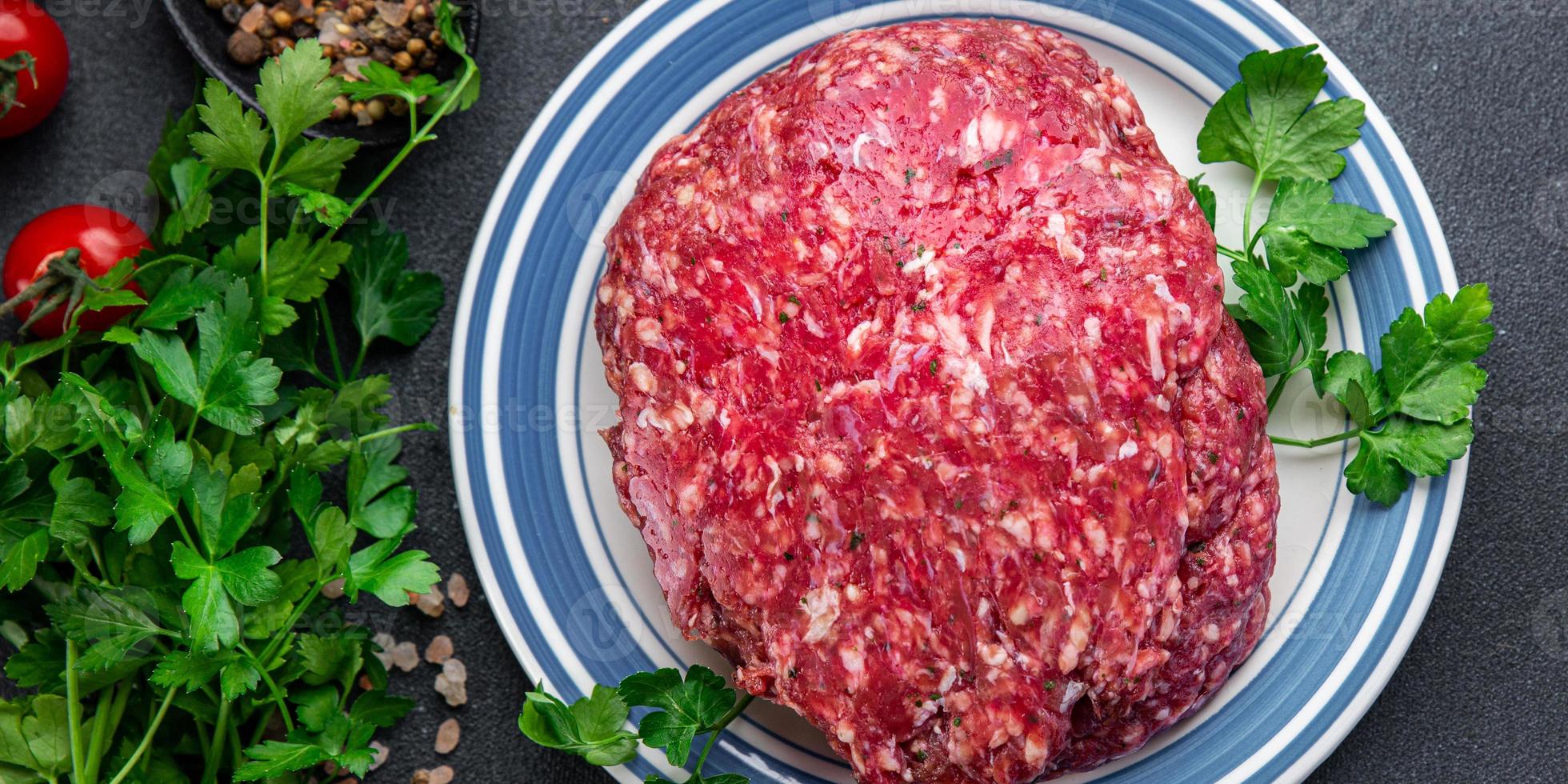 cru carne picado carne terra carne fresco pronto para cozinhar refeição Comida lanche em a mesa cópia de espaço Comida foto