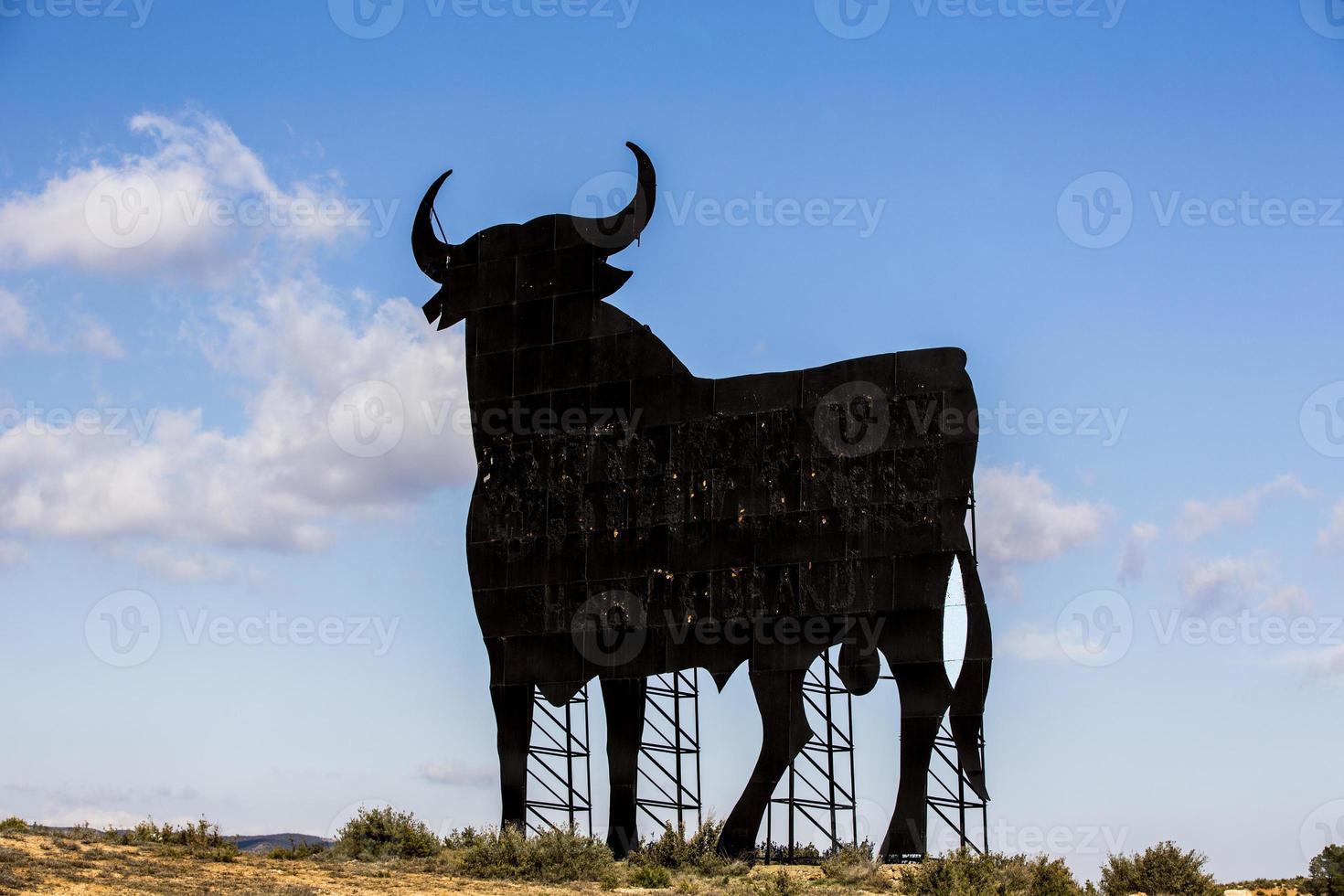espanhol touro placa foto