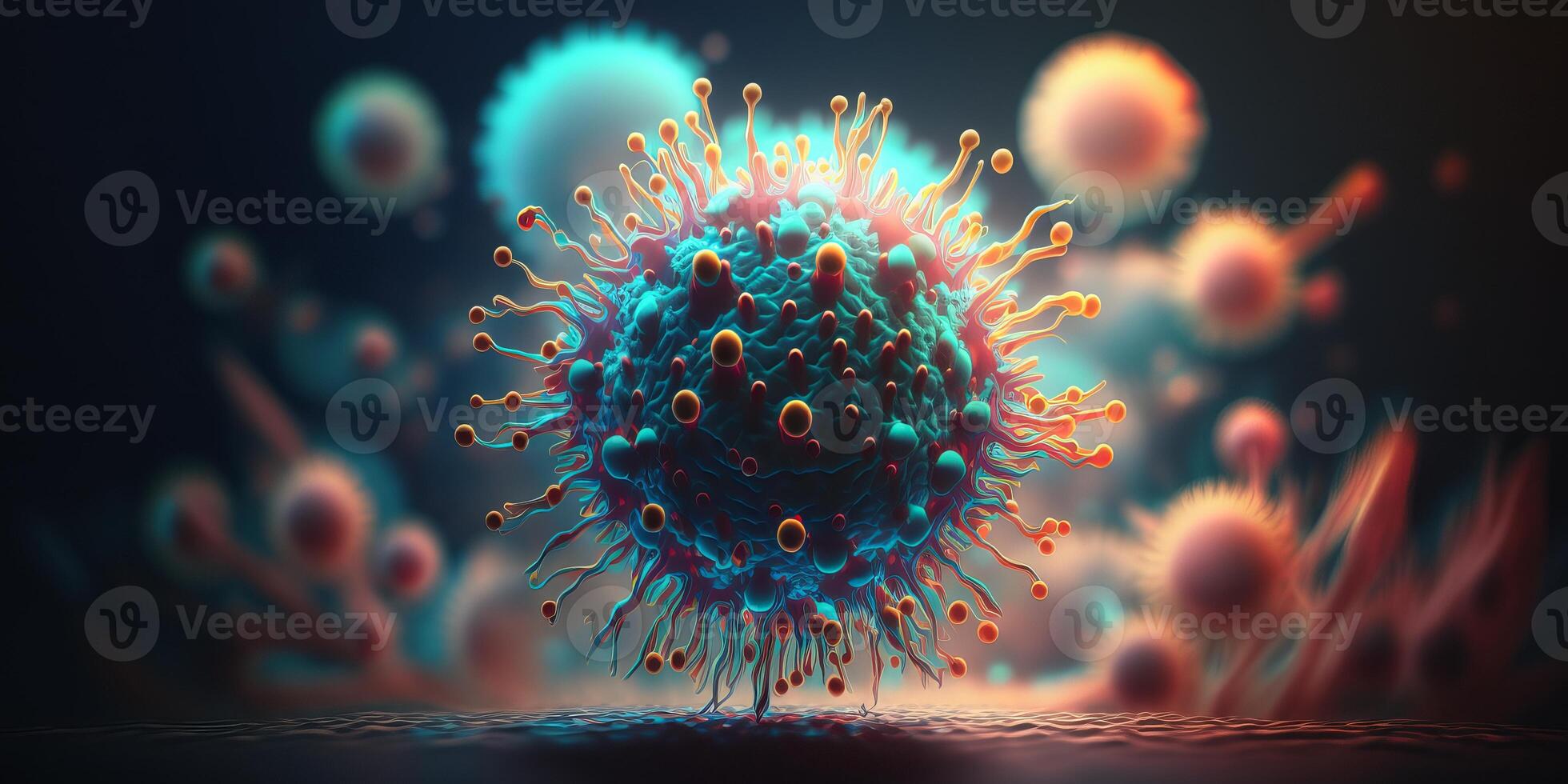 vírus células fundo, viral doença epidemia. generativo ai foto