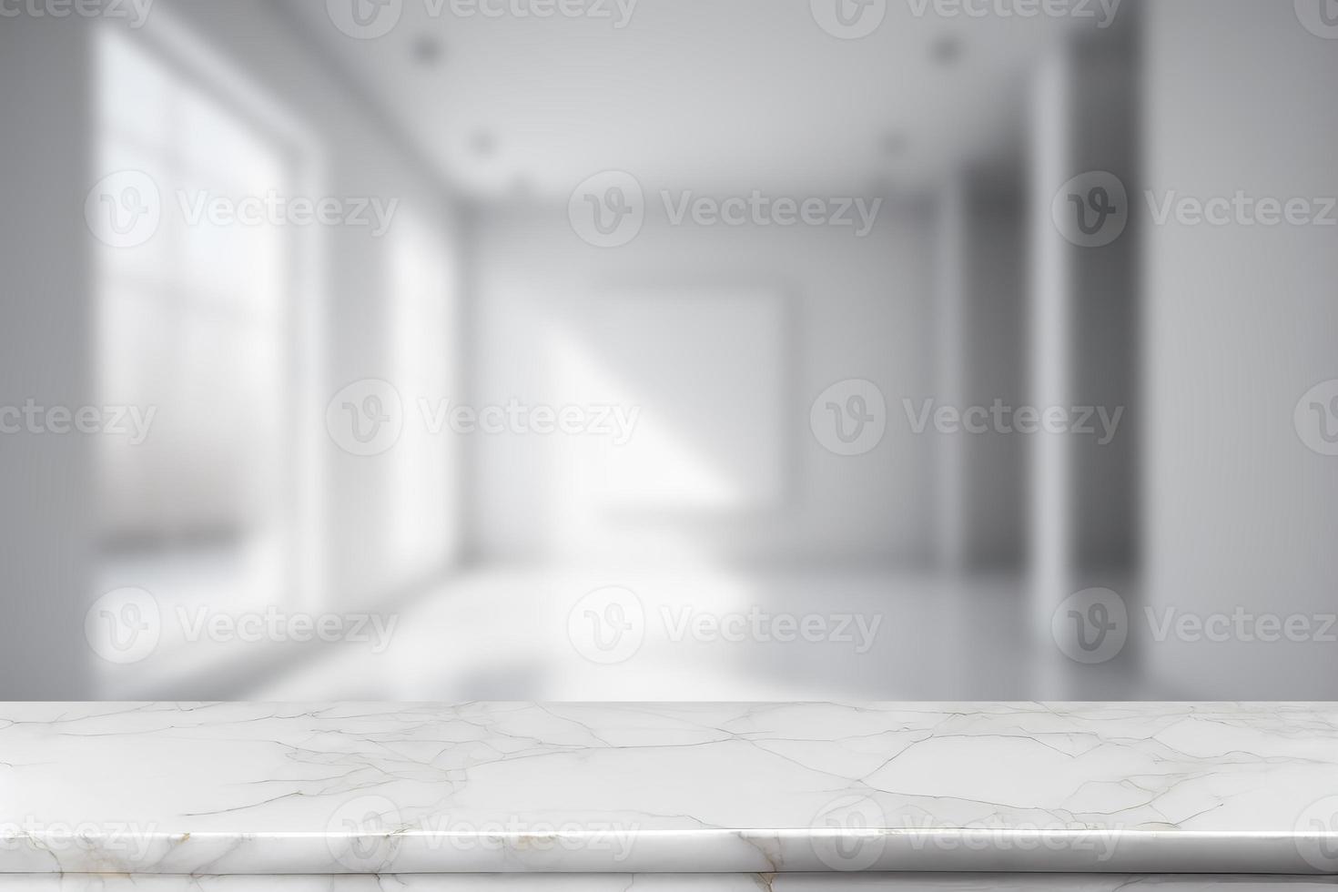 branco mármore mesa fundo, estante para vivo quarto brincar, branco mármore de mesa sobre borrão perspectiva restaurante com bokeh luz fundo, esvaziar mesa, foto