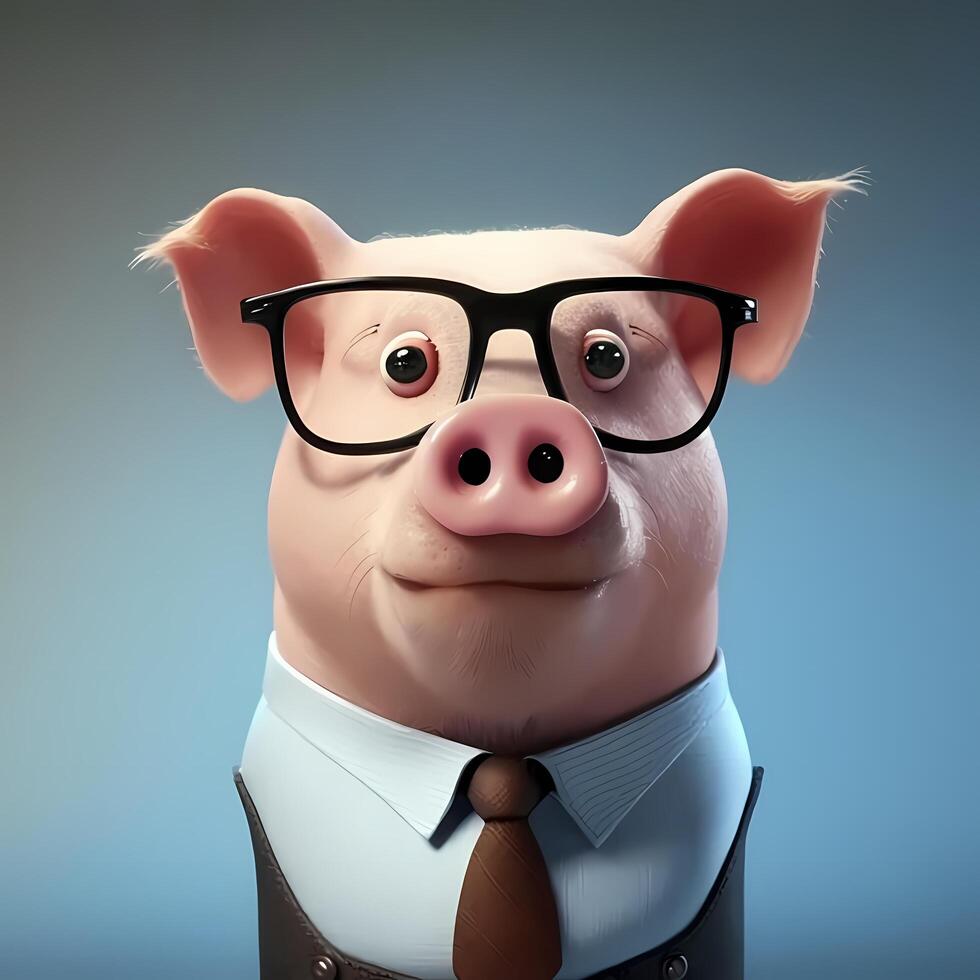 porco homem de negocios ilustração ai gerado foto