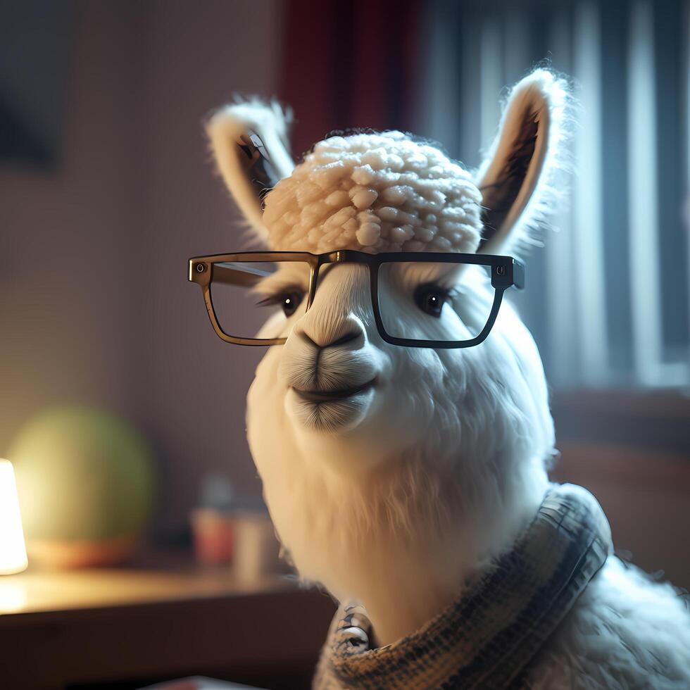 alpaca homem de negocios ilustração ai gerado foto