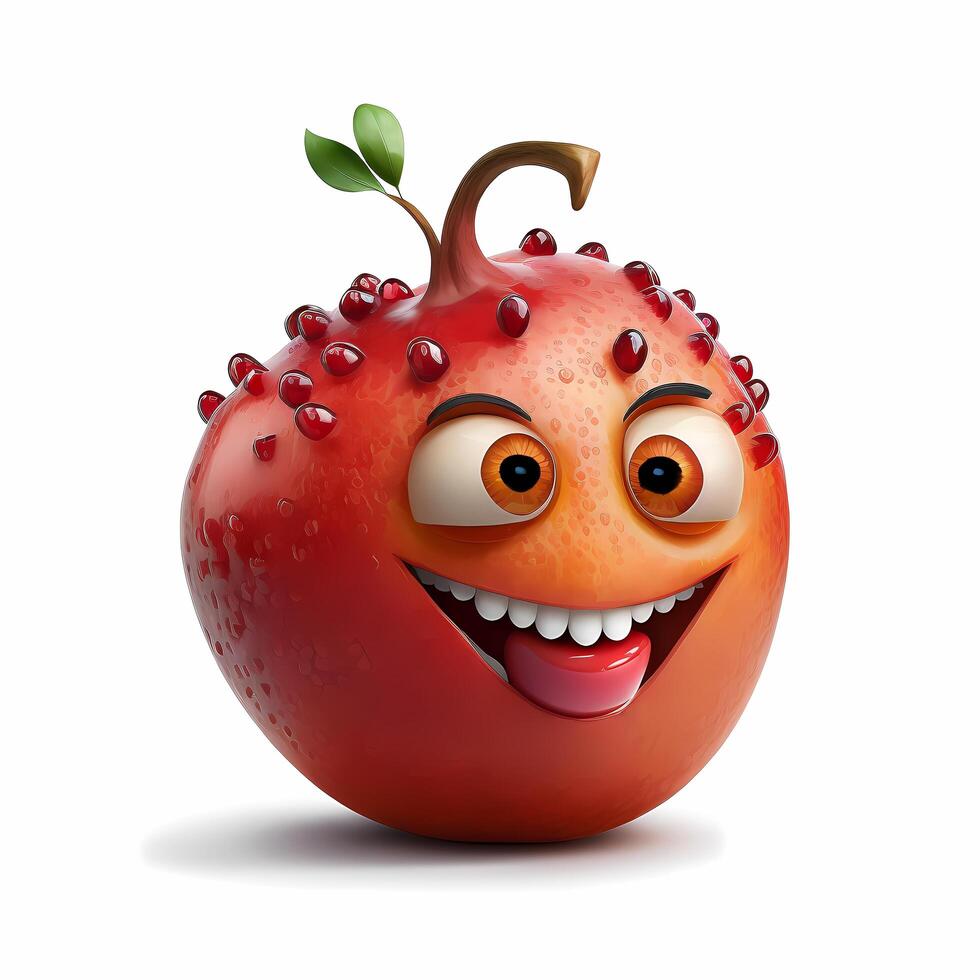 fruta feliz personagem fofa ai gerado foto