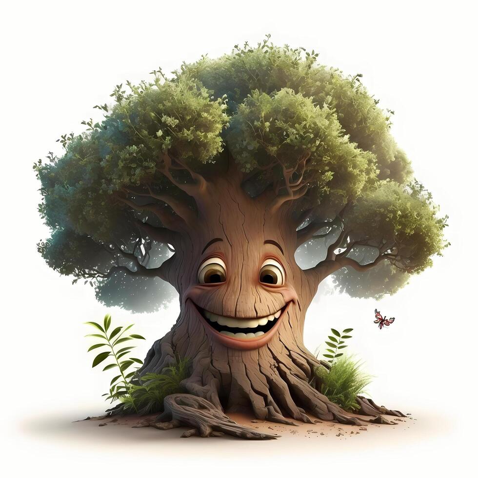 árvore feliz personagem fofa ai gerado foto