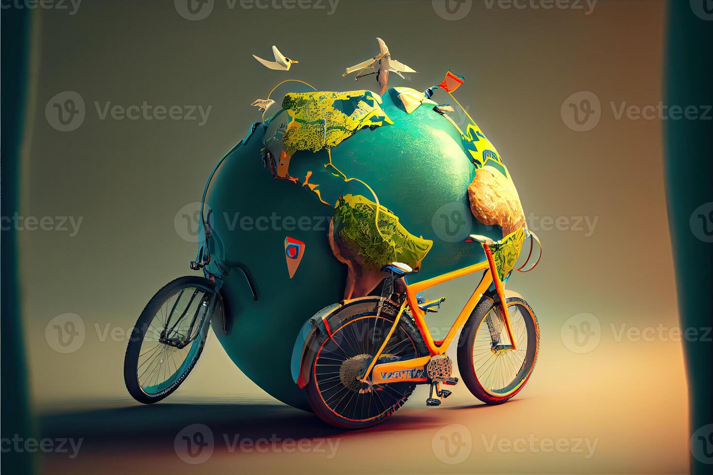 mundo bicicleta dia 3 Junho ai gerado foto