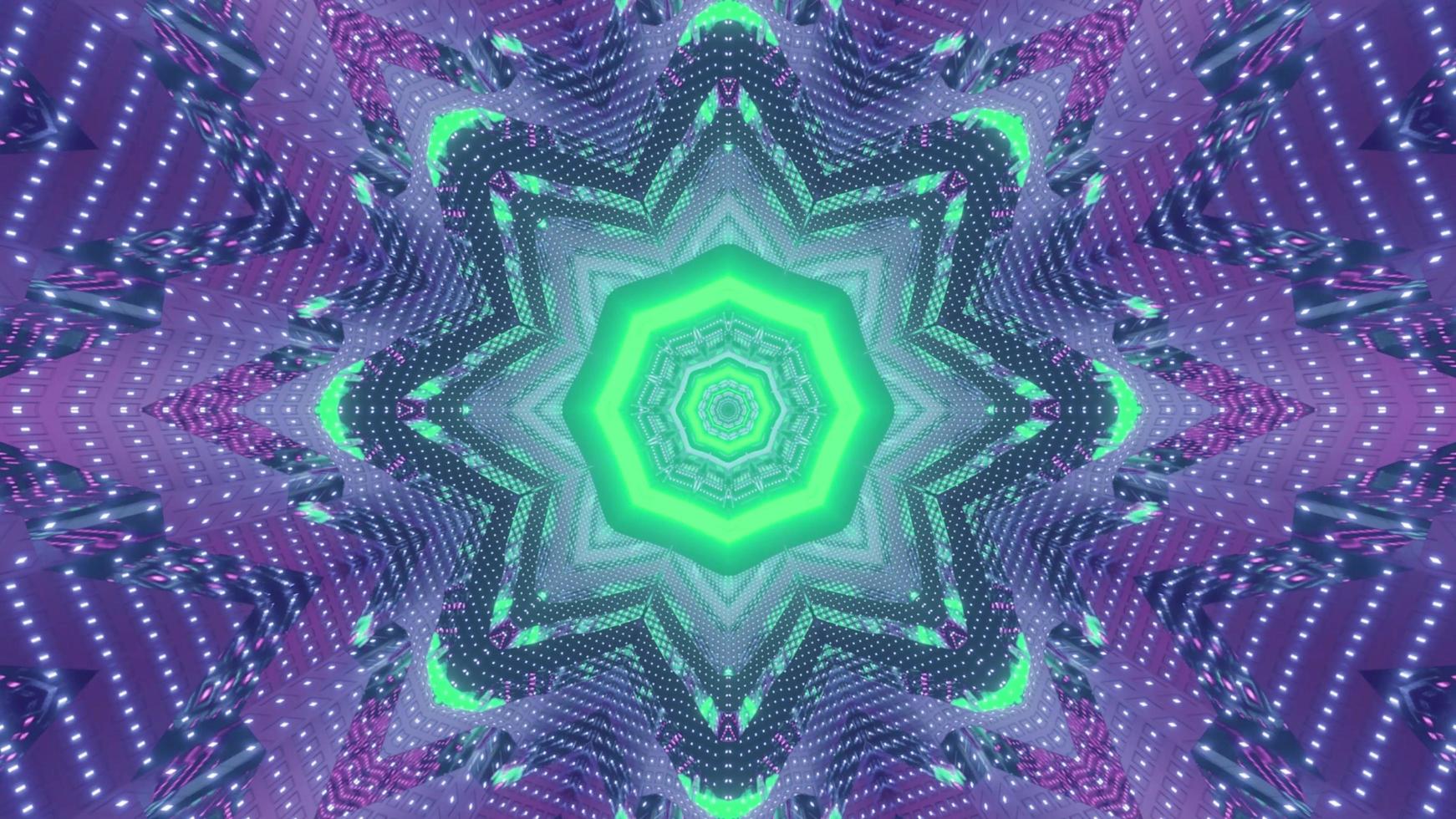 fundo de fractal futurista com ilustração 3d de ornamento geométrico foto
