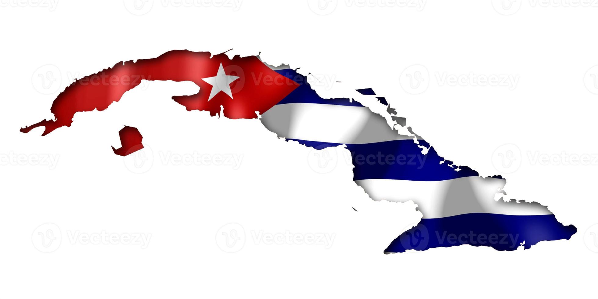 Cuba - país bandeira e fronteira em branco fundo foto