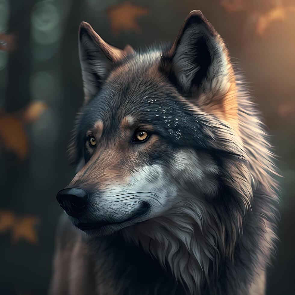 Lobo atividade ilustração ai gerado foto