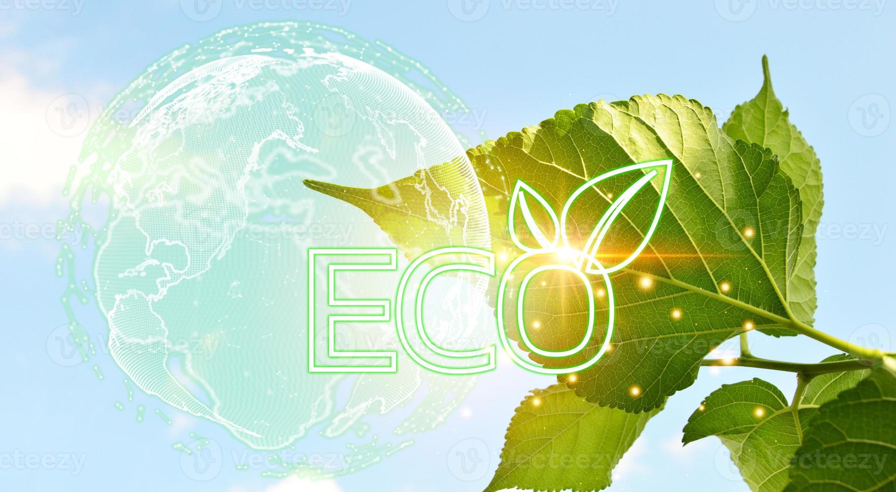 verde mundo conceito, reduzir energia consumo energia salvando foto