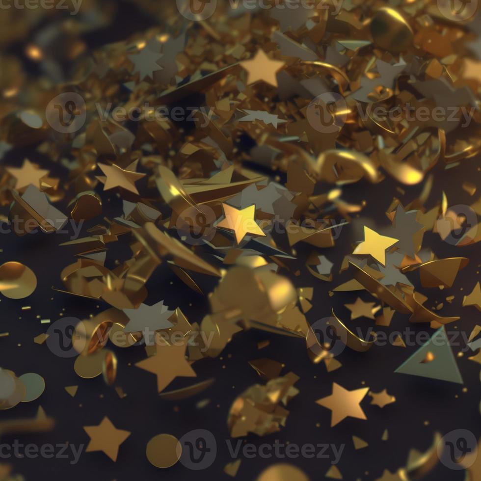 dourado estrelas, confete celebração. ai. foto