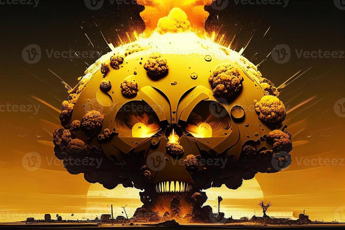 nuclear bombear explosão. nuclear arma ilustração generativo ai foto