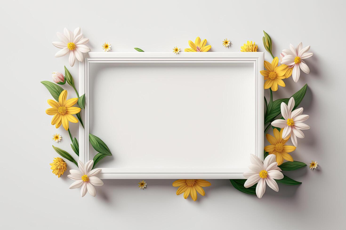 fofa Primavera flor fronteira quadro. ilustração ai generativo foto