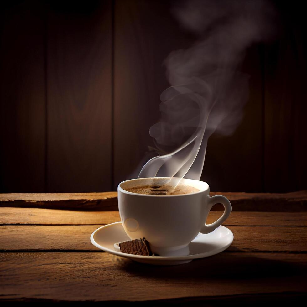 copo do cappuccino café com cheiro café. ilustração generativo ai foto