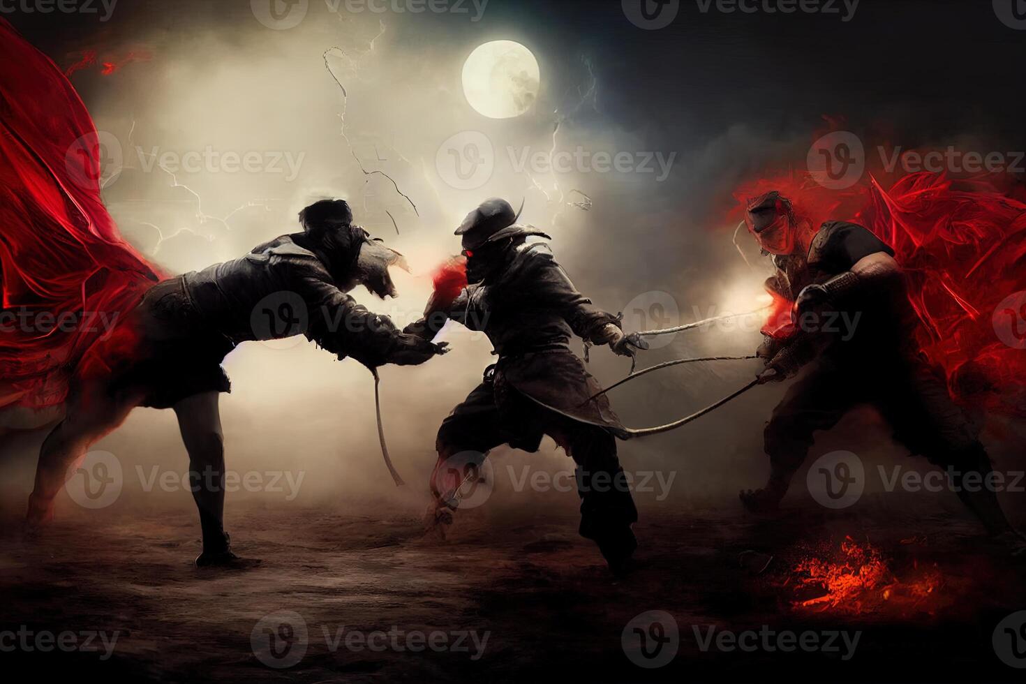 ilustração do uma batalha do a demônios foto