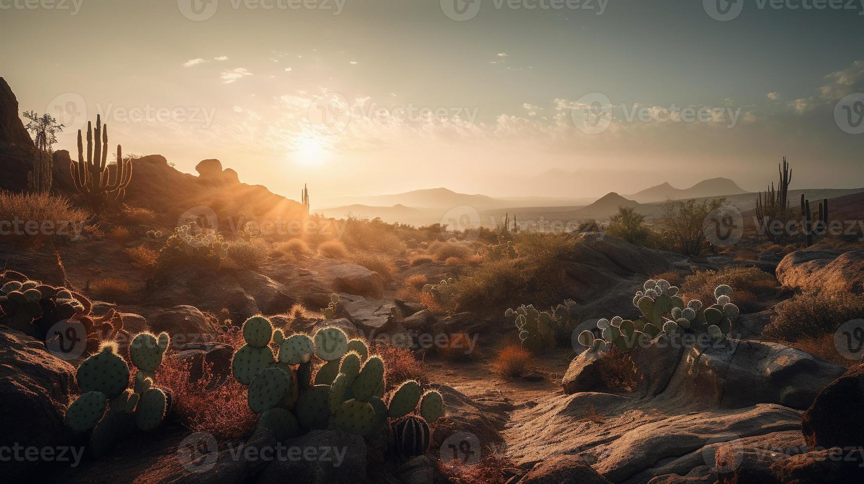 pôr do sol dentro Joshua árvore nacional parque, Califórnia, Unidos estados foto