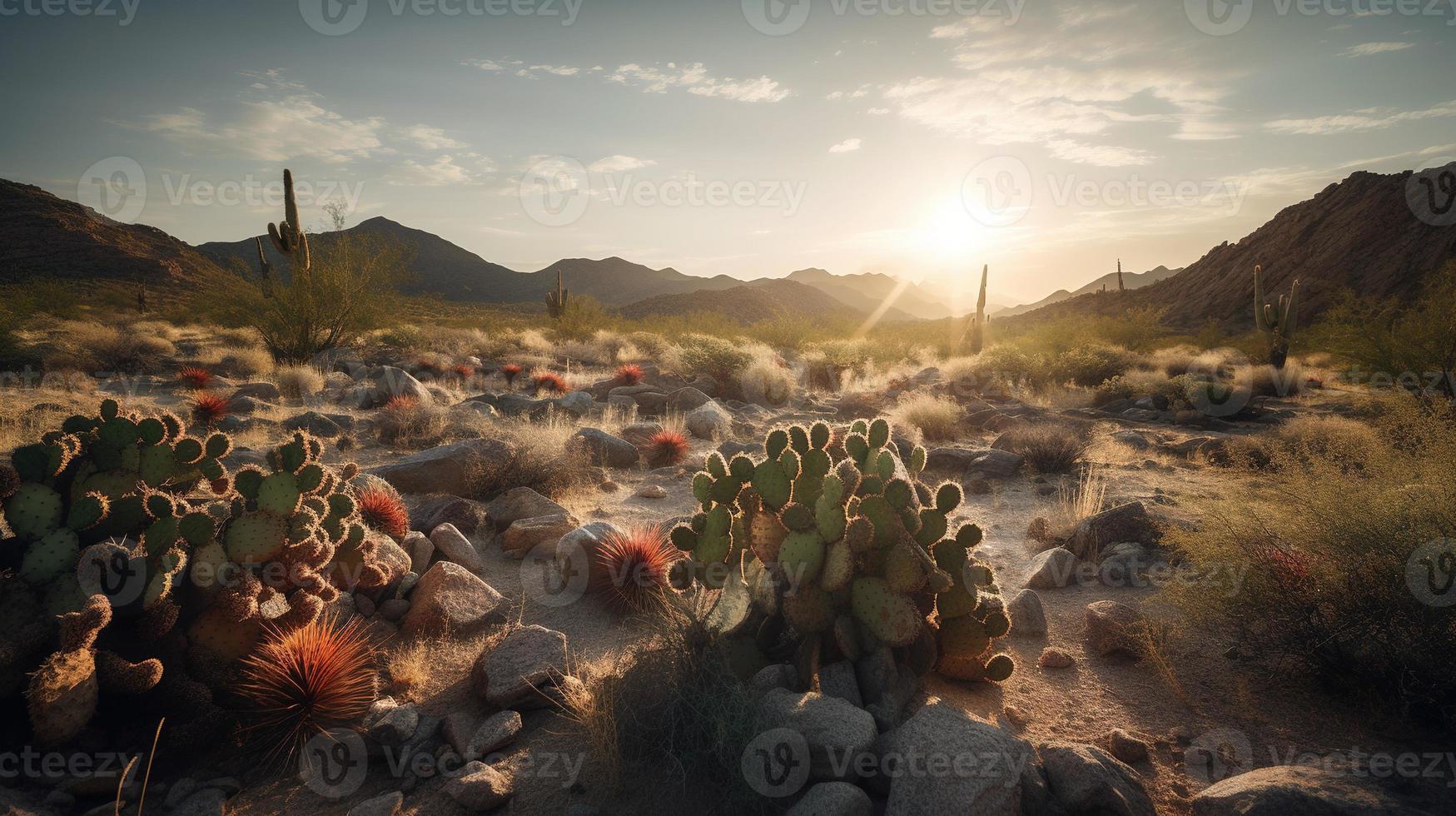 pôr do sol dentro Joshua árvore nacional parque, Califórnia, Unidos estados foto