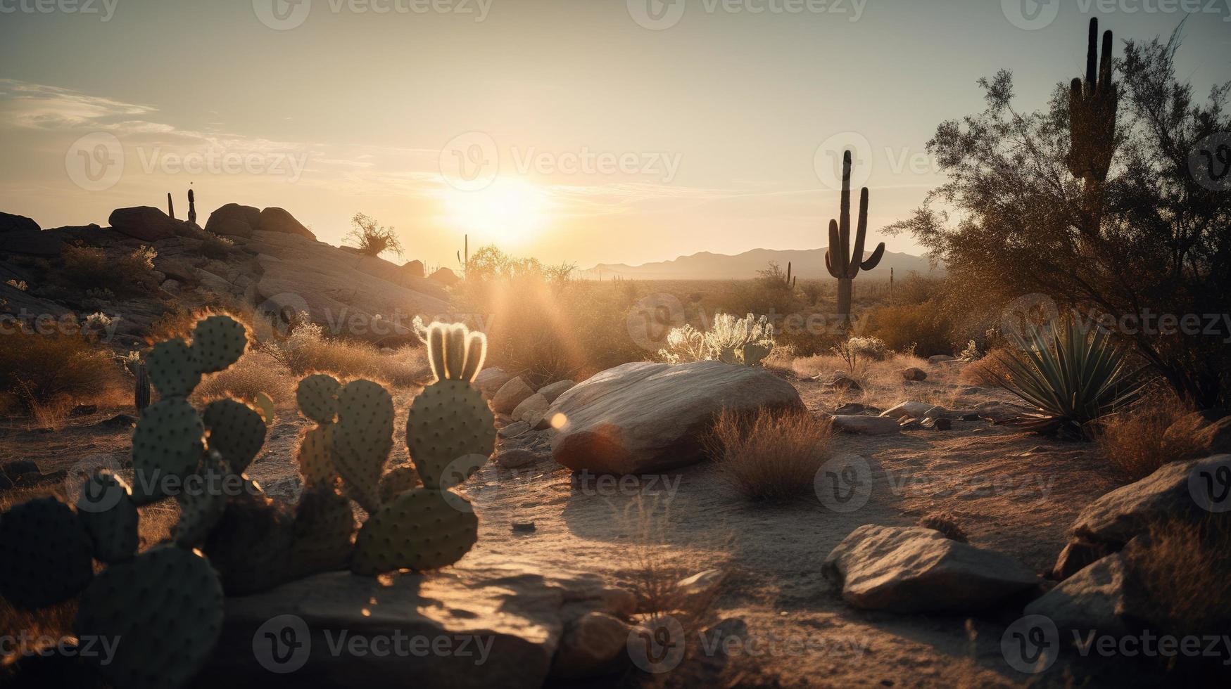 pôr do sol dentro Joshua árvore nacional parque, Califórnia, Unidos estados foto