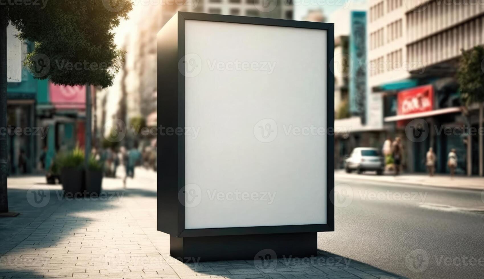 em branco Painel publicitário brincar para publicidade dentro a cidade, luz do dia Visão foto